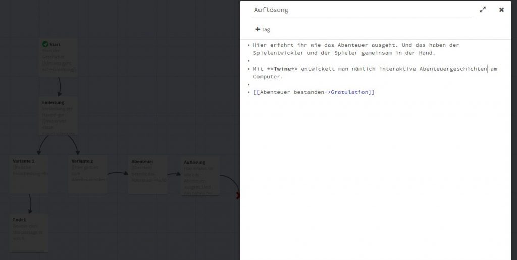Twine TextAdventures Janina Wiegand